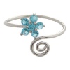 Hawaiian Jewelry Blue CZ Plumeria Flower Toe Ring from Hawaii