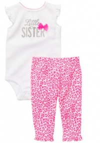 Carter's Little Sister 2-Piece Outfit (Sizes NB - 9M) - pink/white, 6 months