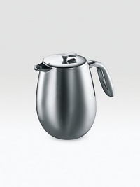 Combining the stunning elegance of form with the best materials, this elegant French press coffee maker doubles as an insulated thermos: coffee stays hot and fresh for up to two hours. 12-cup/51-oz. capacityDouble-walled, insulated stainless steel constructionSafety lid keeps contents from spillingCoffee/tea brews in just 4 minutes6¼H X 8¾ diam.Dishwasher safeImported Combining the stunning elegance of form with the best materials, this elegant French press coffee maker doubles as an insulated thermos: coffee stays hot and fresh for up to two hours. 12-cup/51-oz. capacityDouble-walled, insulated stainless steel constructionSafety lid keeps contents from spillingCoffee/tea brews in just 4 minutes6¼H X 8¾ diam.Dishwasher safeImported