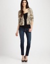 Cropped silk jacket adorned in glimmering sequins. Hook-and-eye closureLong sleevesAbout 22 from shoulder to hemSequined silkDry cleanImportedModel shown is 5'10 (177cm) wearing US size Small.