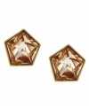 Five-sided stunners. Vince Camuto's pretty stud earrings feature faceted champagne-colored glass set in gold tone mixed metal. Approximate diameter: 1/2 inch.