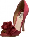 Badgley Mischka Women's Randall Open-Toe Pump,Rose Satin,7.5 M US