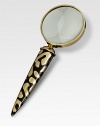 A hand-painted leopard print transforms this goldplated bass magnifying glass. 7 longImported