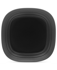 With the look of hand-thrown pottery in hard-wearing stoneware, the Swirl square platter from Mikasa enhances casual meals with fuss-free elegance. A matte finish with glazed accents adds stylish distinction to sleek black. With the look of hand-thrown pottery in hard-wearing stoneware, the Swirl square platter from Mikasa enhances casual meals with fuss-free elegance. A matte finish with glazed accents adds stylish distinction to sleek black.
