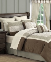 Delicately detailed, this Acadia comforter set captures the essence of a soothing, relaxed feel in a muted palette. Features a dappled dot texture, geometric diamond design and a graceful vine pattern for an utterly sophisticated look and all the elements you need for a total room redesign. Delicately detailed, this Acadia comforter set captures the essence of a soothing, relaxed feel in a muted palette. Features a dappled dot texture, geometric diamond design and a graceful vine pattern for an utterly sophisticated look and all the elements you need for a total room redesign.