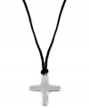 Shine of the cross. This necklace from Robert Lee Morris features a pendant crafted from silver-tone mixed metal, held by a cord, for a stylish effect.  Approximate length: 16 inches + 3-inch extender. Approximate drop: 1-1/2 inches.