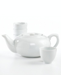 An ancient tradition gets a modern update with the BIA Time 4 Tea set. Minimalist teacups stack easy thanks to a handle-free design and coordinate with a stout, microwave-safe teapot, all in glossy white porcelain. An ancient tradition gets a modern update with the BIA Time 4 Tea set. Minimalist teacups stack easy thanks to a handle-free design and coordinate with a stout, microwave-safe teapot, all in glossy white porcelain.