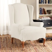 Sure Fit 171126256S_IVY Stretch Links Wing Chair Slipcover, Ivory Sure Fit 171126256S_IVY Stretch Links Wing Chair Slipcover, Ivory