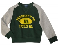 Ralph Lauren Childrenswear Boys' Retro Raglan Sleeve Sweatshirt REGENT GREEN ...