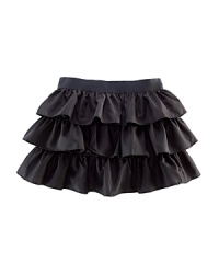 A fun party skirt is crafted into a flirty tiered silhouette with a flurry of ruffles for a fun, stylish touch. A fun party skirt is crafted into a flirty tiered silhouette with a flurry of ruffles for a fun, stylish touch.