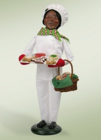 African American Chef Baking Christmas Cookies Figurine African American Chef Baking Christmas Cookies Figurine