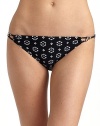 Stylish ikat pattern highlights this classic shape updated with silvertone beads and rings.Interlaced strings with bead and ring accents at sides Fully lined 87% nylon/13% spandex Fully lined Hand wash ImportedPlease note: Bikini top sold separately. 