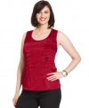Take your style to the top tier with Alfani's sleeveless plus size top-- wear it alone or as a layer.