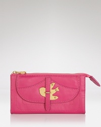 With a gleaming avian embellishment, MARC BY MARC JACOBS' top zip wallet is a practical way to work the label's signature whimsy. In a pinch, tuck this leather grab under your arm as a quickie clutch. With a gleaming avian embellishment, MARC BY MARC JACOBS' top zip wallet is a practical way to work the label's signature whimsy. In a pinch, tuck this leather grab under your arm as a quickie clutch.