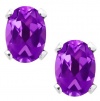 1.50 Ct 7X5mm Purple Amethyst 925 Sterling Silver Earrings