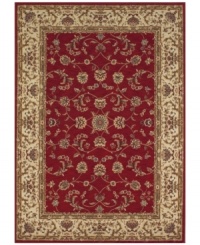 Presenting a rich red focal point, the Premier area rug from Dalyn reinvents a beautiful Persian rug design for the Modern home. Made in Egypt of durable polypropylene and shimmering polyester fibers, it provides any room with captivating texture and added dimension. Presenting a rich red focal point, the Premier area rug from Dalyn reinvents a beautiful Persian rug design for the Modern home. Made in Egypt of durable polypropylene and shimmering polyester fibers, it provides any room with captivating texture and added dimension.