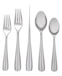 Arm yourself for any meal with the sleek, stainless steel Erol 5-piece place settings. A beveled handle and unique knife design inspire clean, modern dining. Arm yourself for any meal with the sleek, stainless steel Erol 5-piece place settings. A beveled handle and unique knife design inspire clean, modern dining.