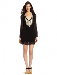 Gypsy 05 Women's Lucy Long Sleeve Mini Dress With Applique, Black, Small Gypsy 05 Women's Lucy Long Sleeve Mini Dress With Applique, Black, Small