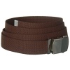 Brown One Size Canvas Military Web Belt With Silver Slider Buckle