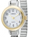 Carriage Women's C56291 Glod-Tone Round Case White Dial Small Two-Tone Stainless Steel Expansion Band Watch