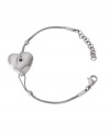 Steal hearts with this romantic style! Breil's trendy bracelet design features a polished stainless steel setting and heart charm accent. Approximate length: 7 inches.