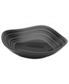 With the look of hand-thrown pottery in hard-wearing stoneware, the Swirl square fruit bowl from Mikasa enhances casual meals with fuss-free elegance. A matte finish with glazed accents adds stylish distinction to sleek black.