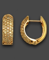Accessorize with love. Huggie earrings from Trio by Effy Collection in 14k rose gold and pave diamonds (1/2 ct. t.w.). Approximate drop: 3/4 inch. Accessorize with love. Huggie earrings from Trio by Effy Collection in 14k rose gold and pave diamonds (1/2 ct. t.w.). Approximate drop: 3/4 inch.