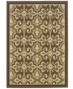 Style that transcends your everyday living space -- make this chic area rug from Sphinx part of your outdoor decor! Striking natural tones make the abstract pattern pop from a soft and durable polypropylene surface that's tough, weather-resistant and easy to clean. (Clearance)