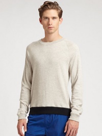 A casual staple with extraordinary details, this crewneck sweatshirt is comfortably shaped in a cotton knit with side zipper detailing, contrast hem and signature logo detail.CrewneckBanded cuffs and hemCottonMachine washImported