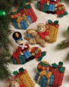 Bucilla 86313 Under The Tree Felt Applique Ornament Kit, 4-1/2-Inch by 4-1/2-Inch, Set of 6