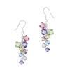 Sterling Silver Multi-Colored Swarovski Elements Linear Drop Earrings