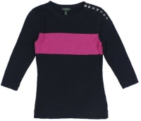 Lauren Jeans Co. Women's Color-Blocked Button-Shoulder Slub Top (Capri Navy/Harbor Pink) Lauren Jeans Co. Women's Color-Blocked Button-Shoulder Slub Top (Capri Navy/Harbor Pink)