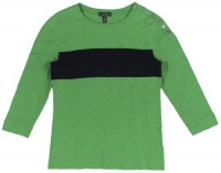 Lauren Jeans Co. Women's Color-Blocked Button-Shoulder Slub Top (Cricket Green/Capri Navy) Lauren Jeans Co. Women's Color-Blocked Button-Shoulder Slub Top (Cricket Green/Capri Navy)