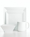 The Cellar Dinnerware, Whiteware Square 4 Piece Place Setting