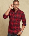 This black plaid slim-fit shirt from Tommy Hilfiger is more hip than haberdashery. Grab some fall style.