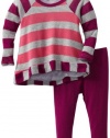 Splendid Littles Baby-girls Newborn Platinum Stripe Tunic Set, Pink/Purple, 18-24 Months