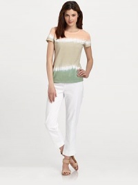 Timelessly tie-dyed, this stretch cotton tee offers a classic fit and universal charm. Crew neckShort sleevesPull-on styleAbout 25 from shoulder to hem92% cotton/8% spandexHand washImported Model shown is 5'10 (177cm) wearing US size Small. Timelessly tie-dyed, this stretch cotton tee offers a classic fit and universal charm. Crew neckShort sleevesPull-on styleAbout 25 from shoulder to hem92% cotton/8% spandexHand washImported Model shown is 5'10 (177cm) wearing US size Small.