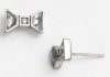 MARC BY MARC JACOBS Crystal Bow Stud Earrings, Argento OX