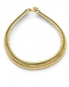 THE LOOKA stretchy, ribbed snake-chain lookOversized spring clip claspTHE FITLength, about 17Width, about 1THE MATERIAL18k gold platingORIGINMade in Italy