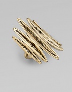 A graduated pike design creates a piece that stands out in a crowd. Goldtone brassWidth, about .78Imported