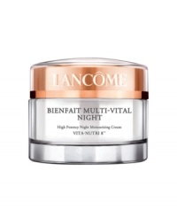 RECHARGED, RADIANTLY LUMINOUS, READY TO FACE THE DAY. Your skin is the mirror to your lifestyle. When a hectic schedule and stress intrude on your sleep, your skin can be left visibly tired, dull and less elastic. To counteract the imbalances of modern life, boost your skin's high-powered nightly recovery process with VITA-NUTRI 8™. Made with 3 vitamins, 3 minerals and 2 essential fatty acids, this innovative complex is essential for skin's well-being. Wake up to skin that looks its healthy best. Triple action formula. RECHARGED, RADIANTLY LUMINOUS, READY TO FACE THE DAY. Your skin is the mirror to your lifestyle. When a hectic schedule and stress intrude on your sleep, your skin can be left visibly tired, dull and less elastic. To counteract the imbalances of modern life, boost your skin's high-powered nightly recovery process with VITA-NUTRI 8™. Made with 3 vitamins, 3 minerals and 2 essential fatty acids, this innovative complex is essential for skin's well-being. Wake up to skin that looks its healthy best. Triple action formula.