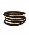 GUESS Black And Gold-Tone Bangle Set, MULTI