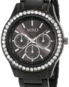 XOXO Women's XO5403  Black Enamel Bracelet With Rhinestones Accent Watch