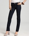 J Brand straight leg jeans rendered in a sleek dark wash for daytime drama to primetime polish.