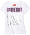 Puma Girl's 2-6X Strut Short Sleeve Tee, White, 6