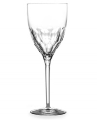 Perfect for both casual or formal occasions, this stemware features a jewel-like geometric pattern that gently fades away at the tops of stems for an eye-catching twist on the ordinary.