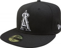 MLB Anaheim Angels Black with White 59FIFTY Fitted Cap MLB Anaheim Angels Black with White 59FIFTY Fitted Cap