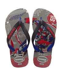 Summery thong sandals with Transformers print on the footbed. Summery thong sandals with Transformers print on the footbed.
