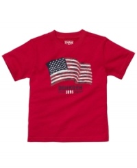 All-American. He'll be classic in every way in this graphic t-shirt from Osh Kosh. All-American. He'll be classic in every way in this graphic t-shirt from Osh Kosh.