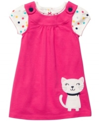 Start the day on a bright note with this precious polka-dot bodysuit and jumper-dress set from Carter's. Start the day on a bright note with this precious polka-dot bodysuit and jumper-dress set from Carter's.